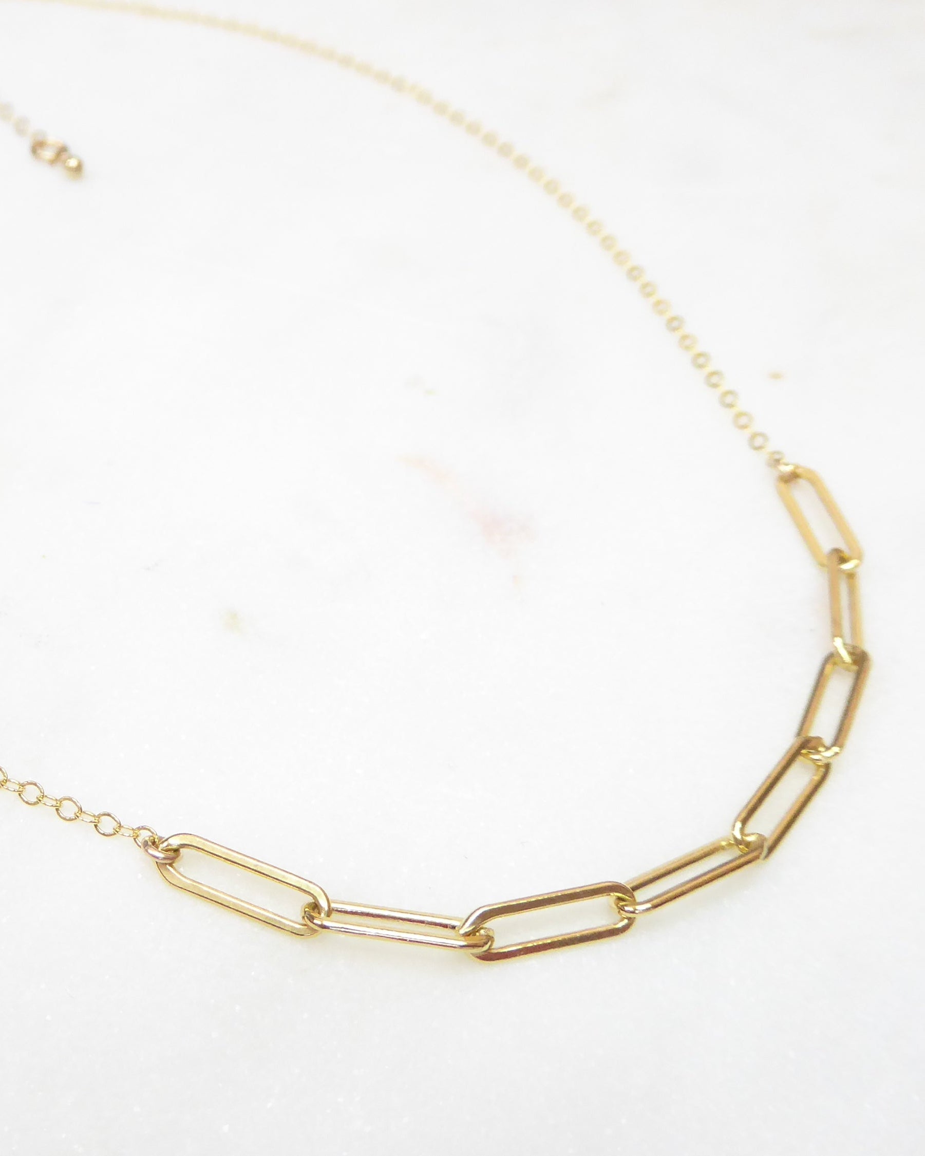 Gold Paperclip Chain Necklace