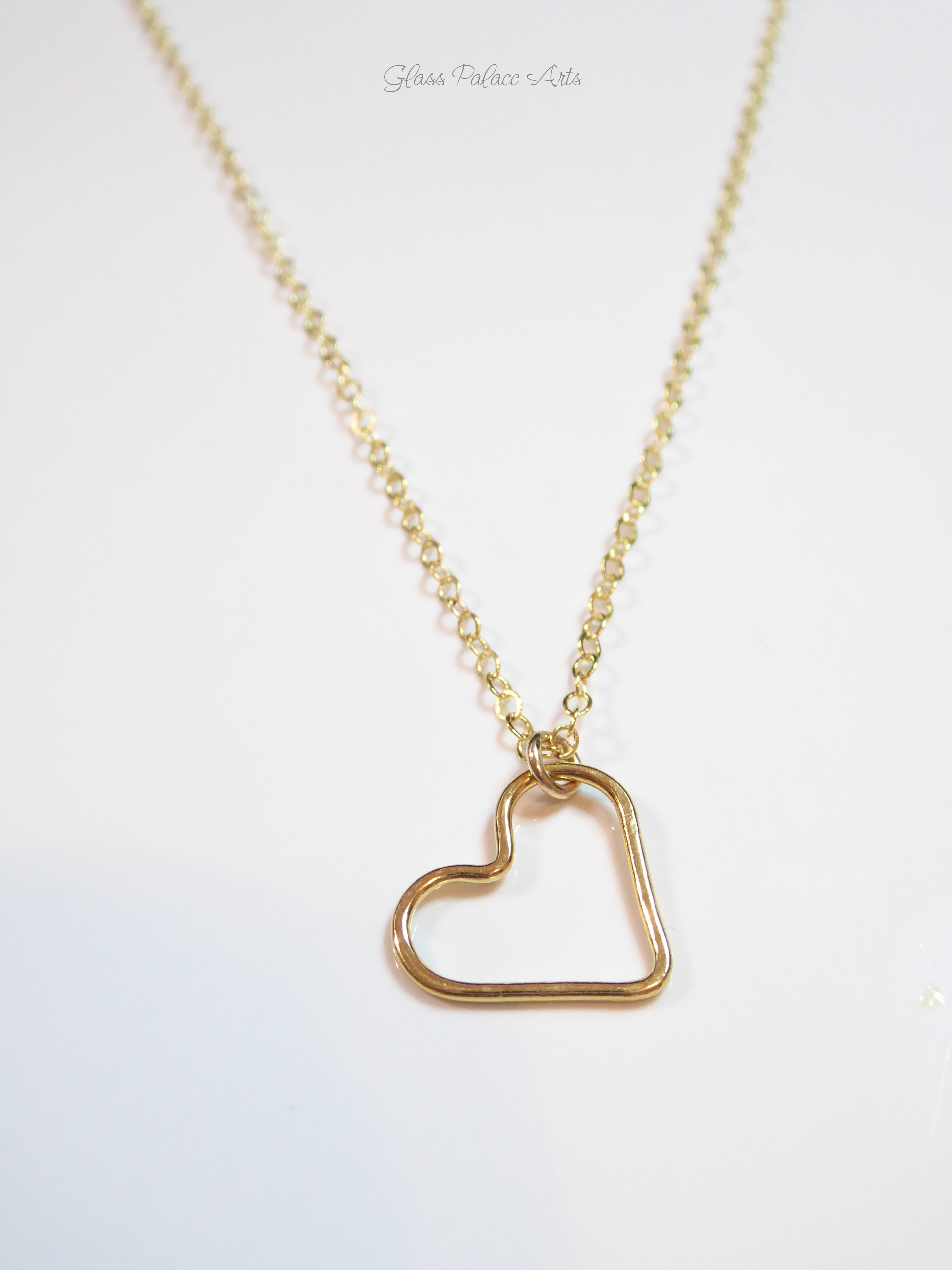hammered sideways heart pendant necklace
