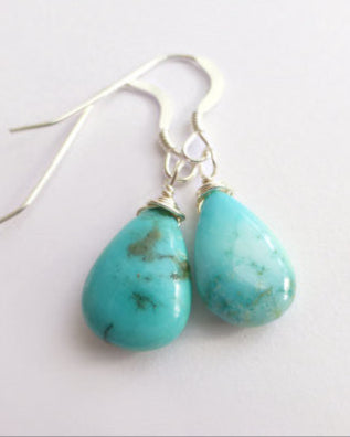 Sleeping Beauty Turquoise Teardrop Earrings