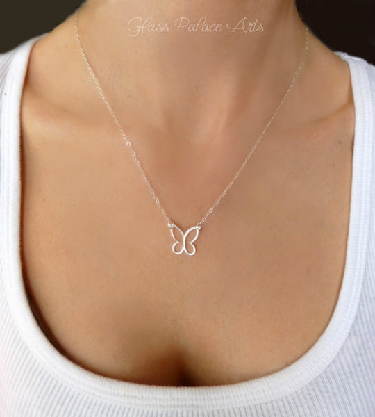 Sterling Silver Butterfly Necklace For Women