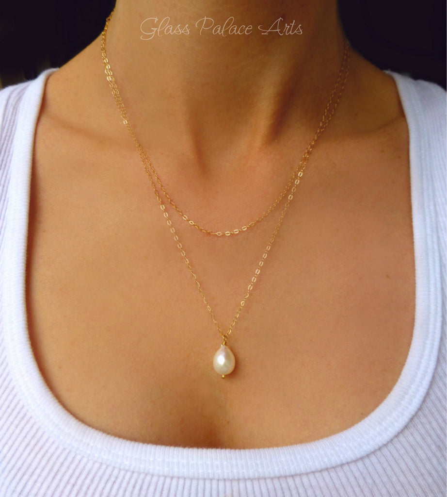 Mother of Pearl & Freshwater Pearl Teardrop Necklace | Quicksilver
