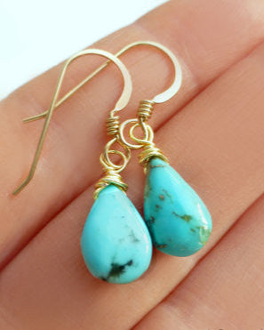 Sleeping Beauty Turquoise Teardrop Earrings