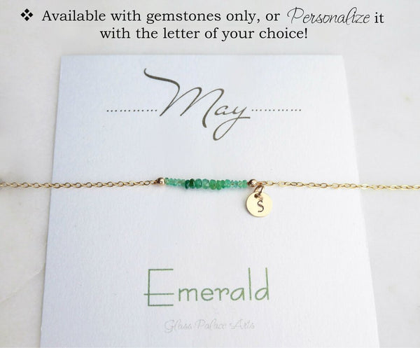 Dainty Emerald Necklace For Women- May Birthstone Necklace