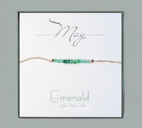 Dainty Emerald Necklace For Women- May Birthstone Necklace