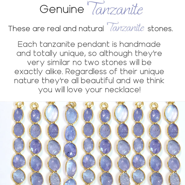 Tanzanite Lariat Pendant Necklace For Women