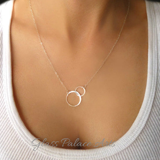 Infinity Circle Necklace For Sisters - Sterling Silver, Gold or Rose Gold