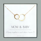 Interlocking Circle Infinity Necklace On Mom And Baby Message Card