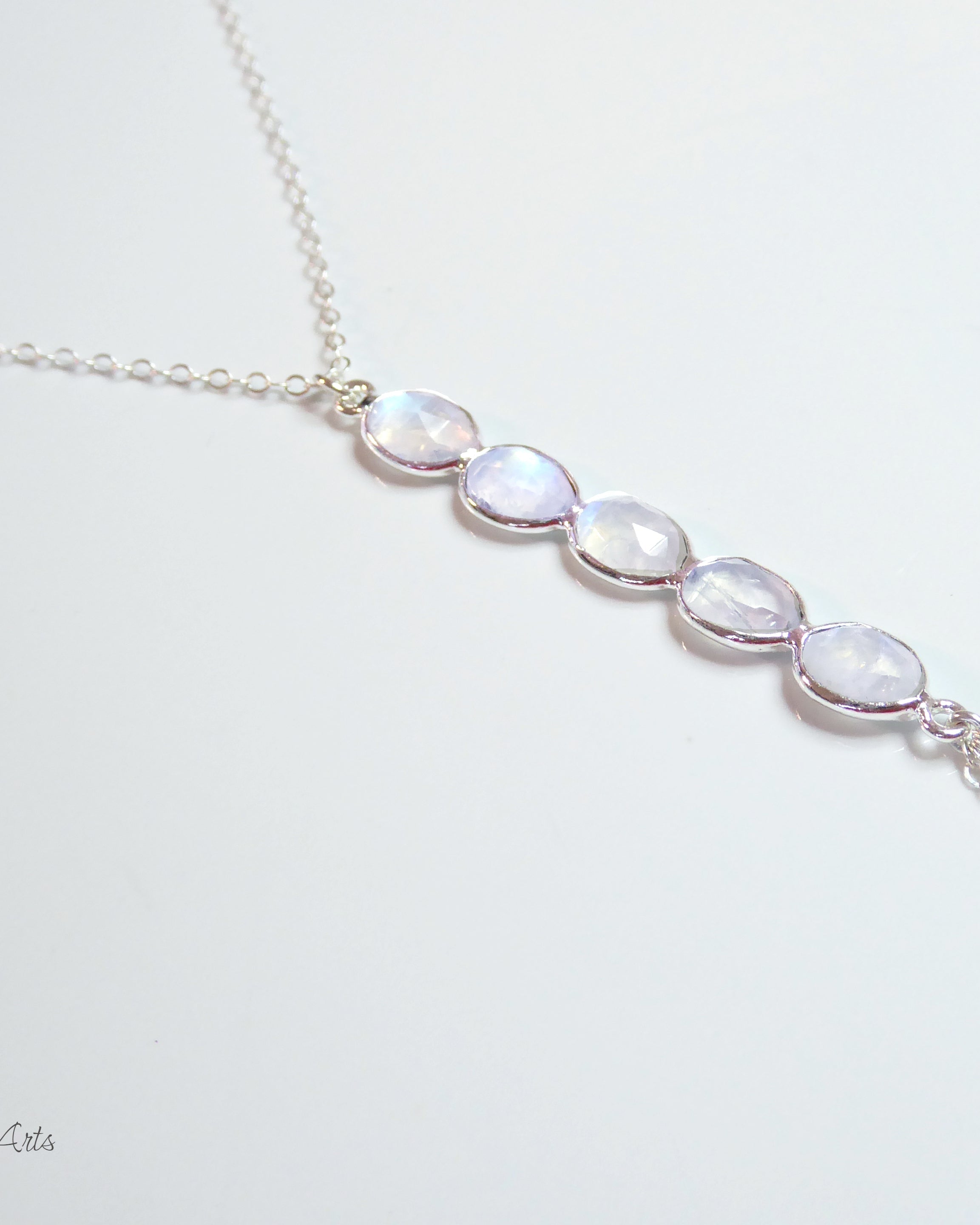 Moonstone Necklace With Gemstone Pendant Drop - 14k Gold Fill or Sterling Silver