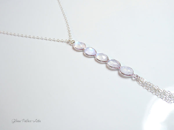 Moonstone Necklace With Gemstone Pendant Drop - 14k Gold Fill or Sterling Silver