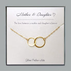Infinity Necklace With Interlocking Circles On Mother Daughter Message Card