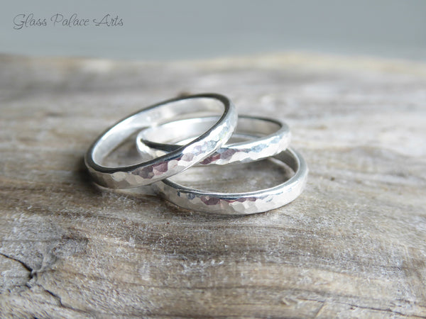 Sterling Silver Knuckle Ring - Hammered Midi Ring Sets