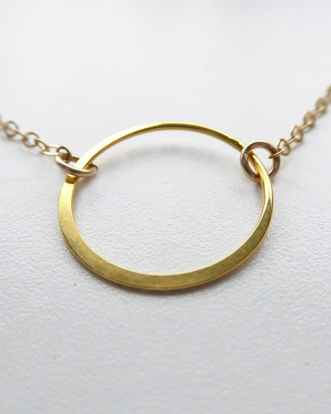 Simple Circle Necklace With Infinity Pendant - Sterling Silver, Gold, Rose Gold