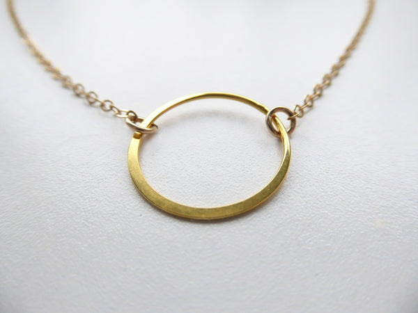 Simple Circle Necklace With Infinity Pendant - Sterling Silver, Gold, Rose Gold