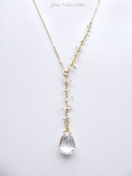 White Topaz and Crystal Statement Necklace