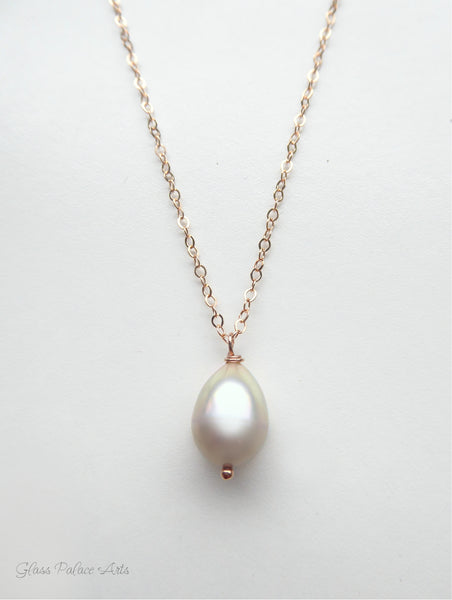 Layered Strand Teardrop Freshwater Pearl Necklace - Sterling Silver, 14k Gold Fill or Rose Gold