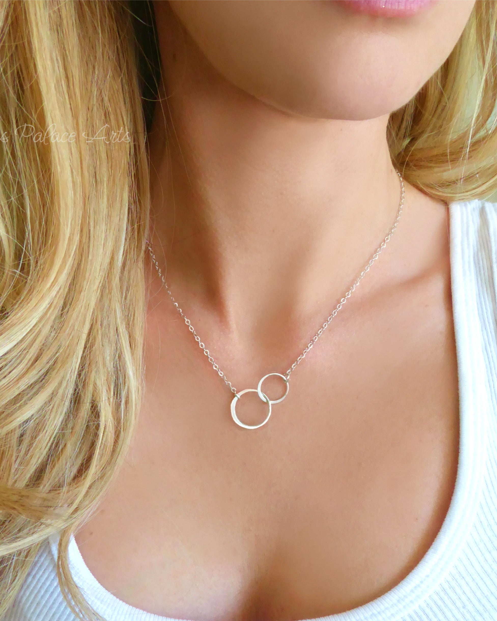 Linked Circle Infinity Necklace For Women - Sterling Silver