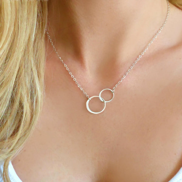 Infinity Circle Necklace For Sisters - Sterling Silver, Gold or Rose Gold