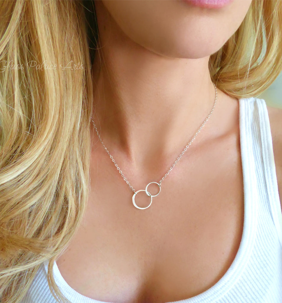 Infinity Necklace Sterling Silver. Silver Interlocking Necklace. Entwined  Circles. Double Circle Necklace. Gift for Woman - Etsy UK | Double circle  necklace, Infinity necklace, Minimalist jewelry silver