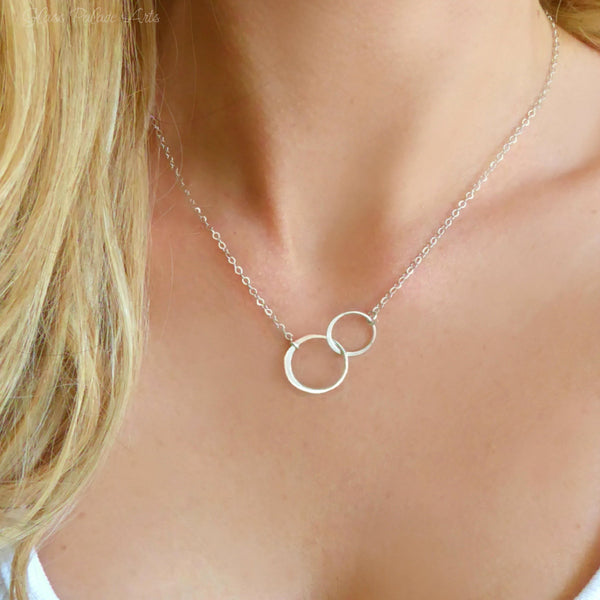 Circle Infinity Necklace Gift For Mom - Sterling Silver, Gold or Rose Gold