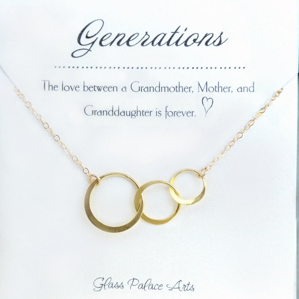 Infinity Necklace For Three Generations On Message Card