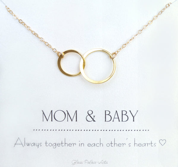 Circle Infinity Necklace On Mom And Baby Card - Sterling Silver, Gold, or Rose Gold