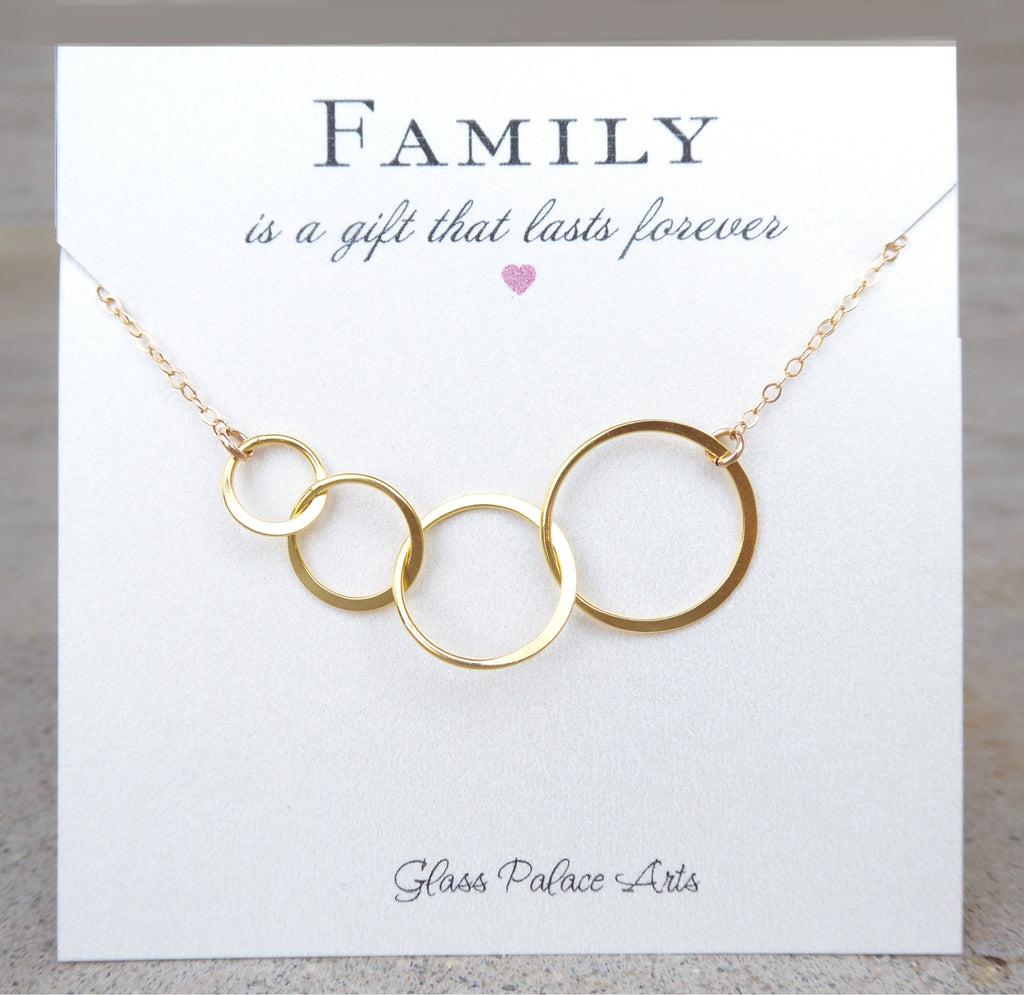 Family Tree Three Leaves Necklace - Gold Electroplated