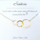 Three Circles Interlocking Eternity Necklace On Sisters Message Card
