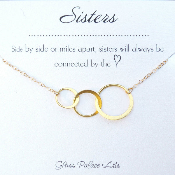 Three Sisters Necklace Gift - Sisters Three Ring Infinity Necklace