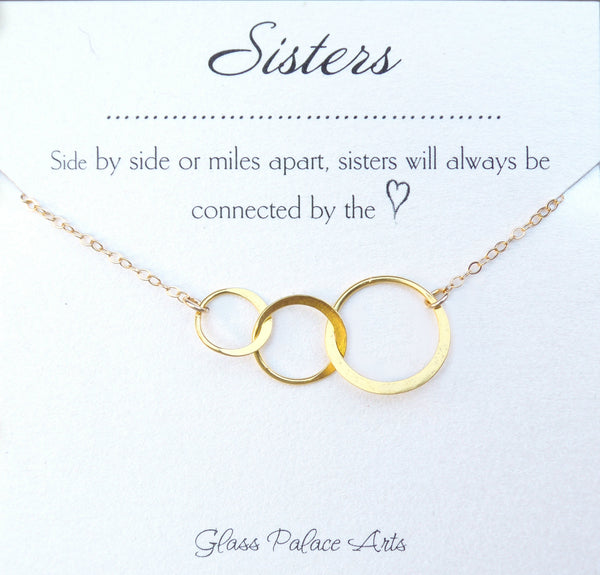 Three Sisters Necklace Gift - Sisters Three Ring Infinity Necklace
