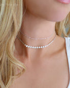Gold Choker Necklace Set ~ Sterling Silver