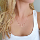 Four Circle Infinity Necklace On Family Message Card