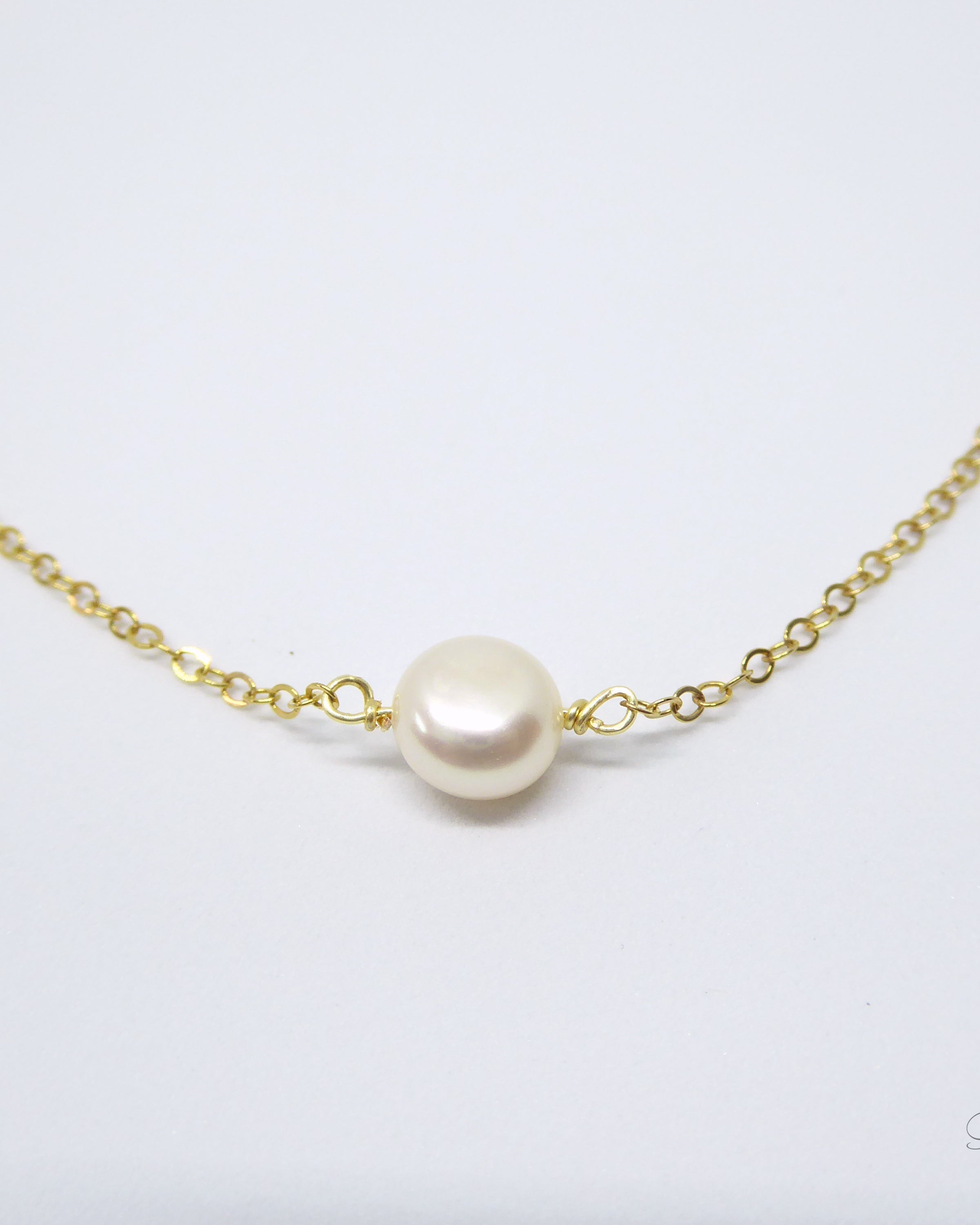 Small Freshwater Coin Pearl Choker Necklace For Women - Adjustable