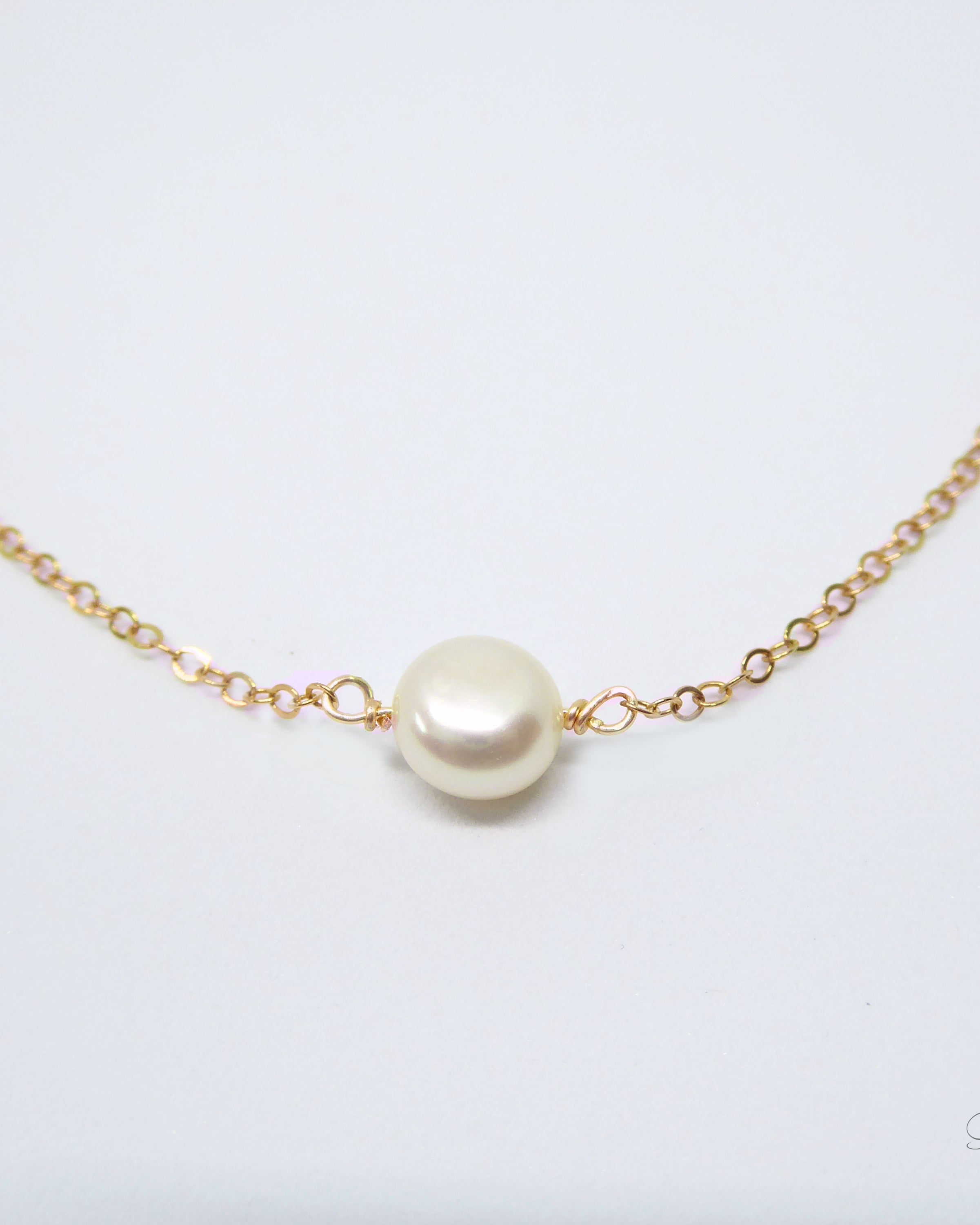 Small Freshwater Coin Pearl Choker Necklace For Women - Adjustable