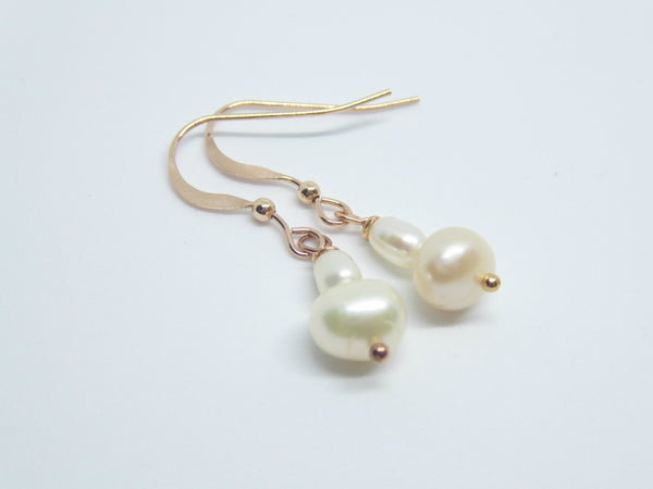 Freshwater Pearl Dangle Earrings - Sterling Silver, 14k Gold Fill, Rose Gold