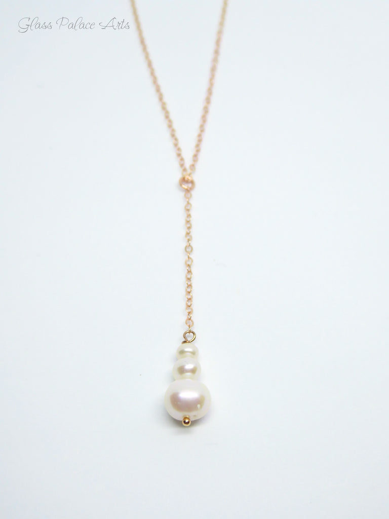 Freshwater Pearl Drop Necklace For Women - Pearl Pendant Lariat – Glass ...