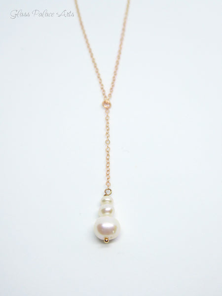 Freshwater Pearl Drop Necklace For Women - Pearl Pendant Lariat