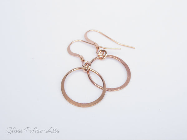 Small Hoop Infinity Circle Earrings - Sterling Silver, Gold, Rose Gold