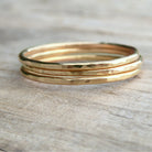 Gold Hammered Stackable Rings for Women