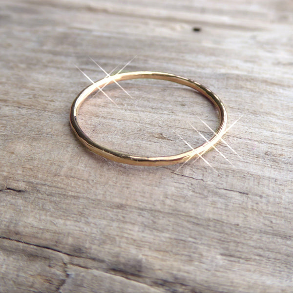 Gold Hammered Stackable Rings for Women