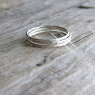 Hammered Sterling Silver Stacking Ring Set For Women - Pinky, Thumb, or Midi Rings