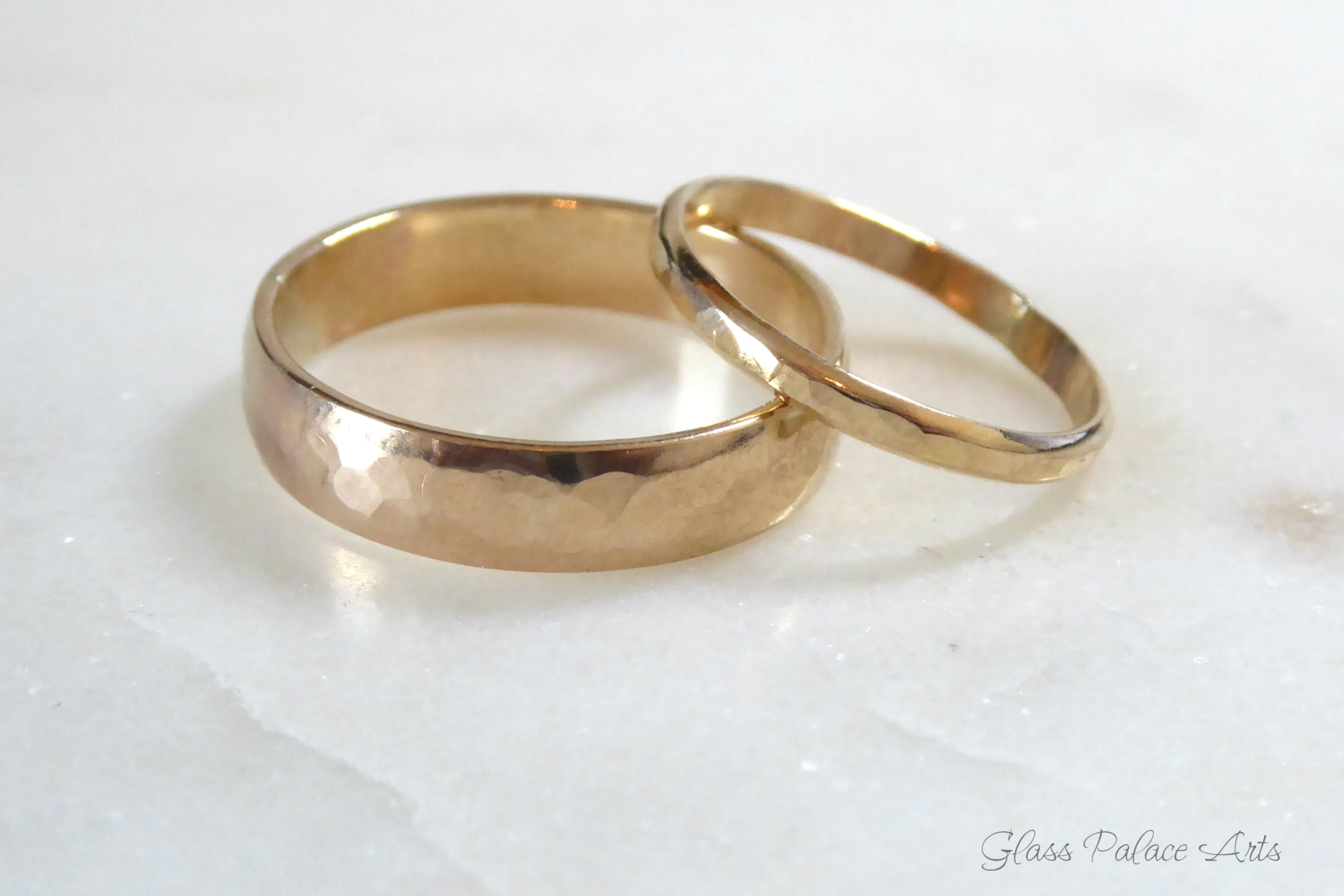His And Hers Couples Ring Set 14k Gold Fill, Matching Wedding Bands
