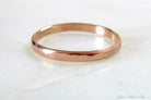 Simple Rose Gold Ring For Women, Hammered Rose Gold Fill Wedding Band, 2mm