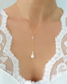 Freshwater Pearl And Herkimer Diamond Lariat Necklace