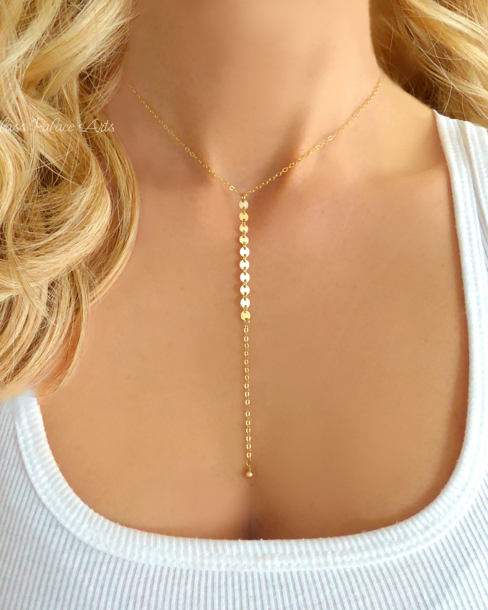 Long Chain Lariat Y Necklace For Women