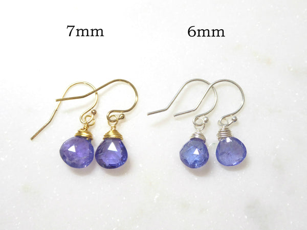 Genuine Tanzanite Teardrop Earrings With Gemstone Dangle