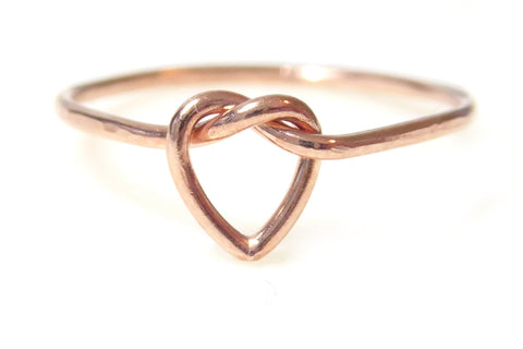 Heart Knot Ring For Women - "Tie the Knot" Sterling Silver, Rose Gold or 14k Gold Fill