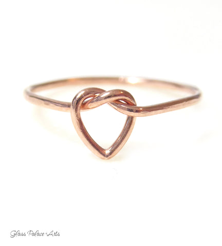 Heart Knot Ring For Women - "Tie the Knot" Sterling Silver, Rose Gold or 14k Gold Fill