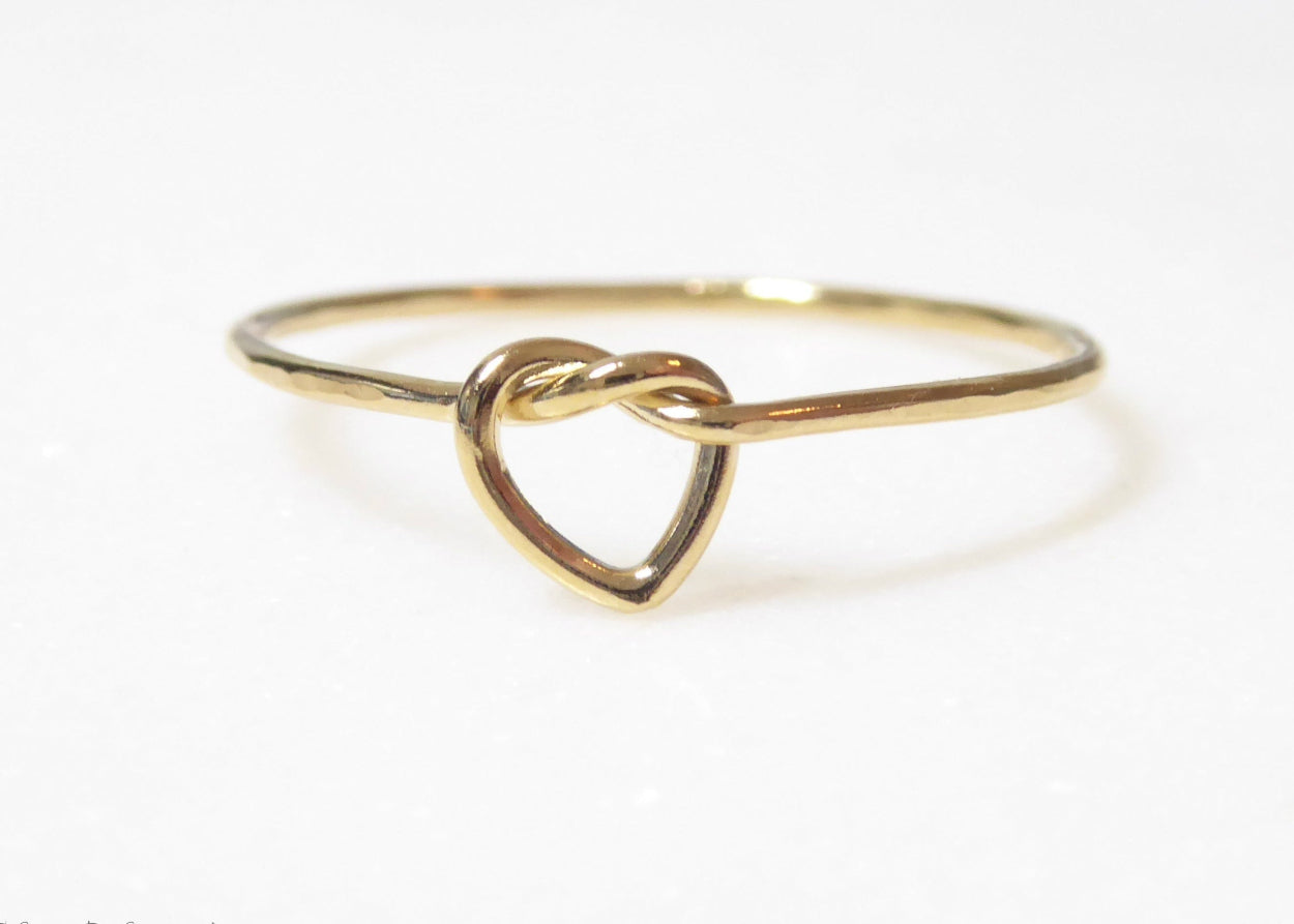 Heart Knot Ring For Women - "Tie the Knot" Sterling Silver, Rose Gold or 14k Gold Fill