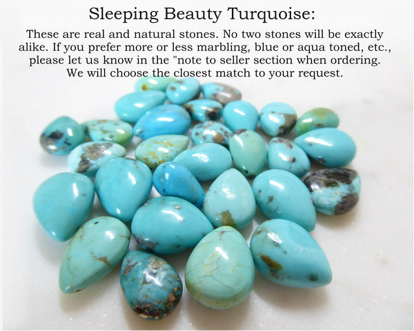 Genuine Sleeping Beauty Turquoise Teardrop Necklace