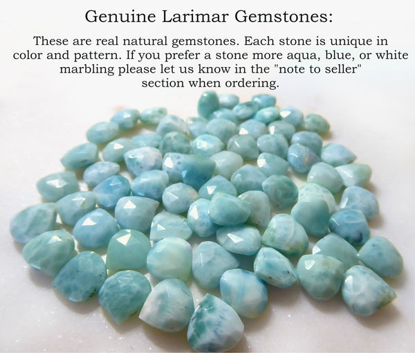 Larimar Lariat Necklace - Caribbean Gemstone Clasp-less Necklace